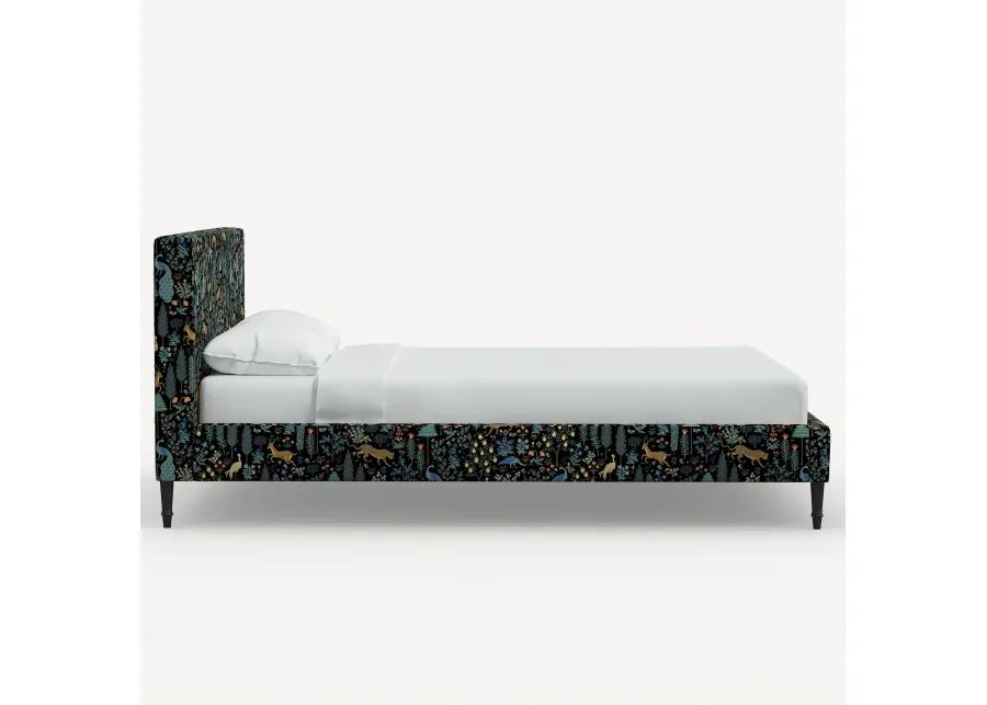 Rifle Paper Co Elly Menagerie Black Cal-King Platform Bed