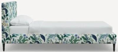 Rifle Paper Co Elly Blue Peacock Queen Platform Bed