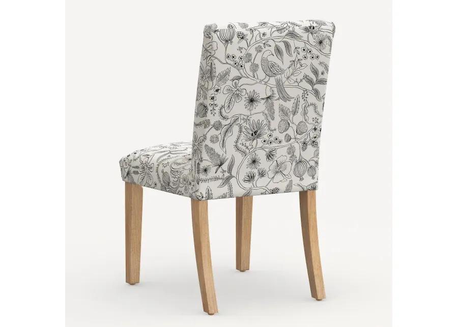 Rifle Paper Co. Lorraine Aviary Cream & Black Dining Chair