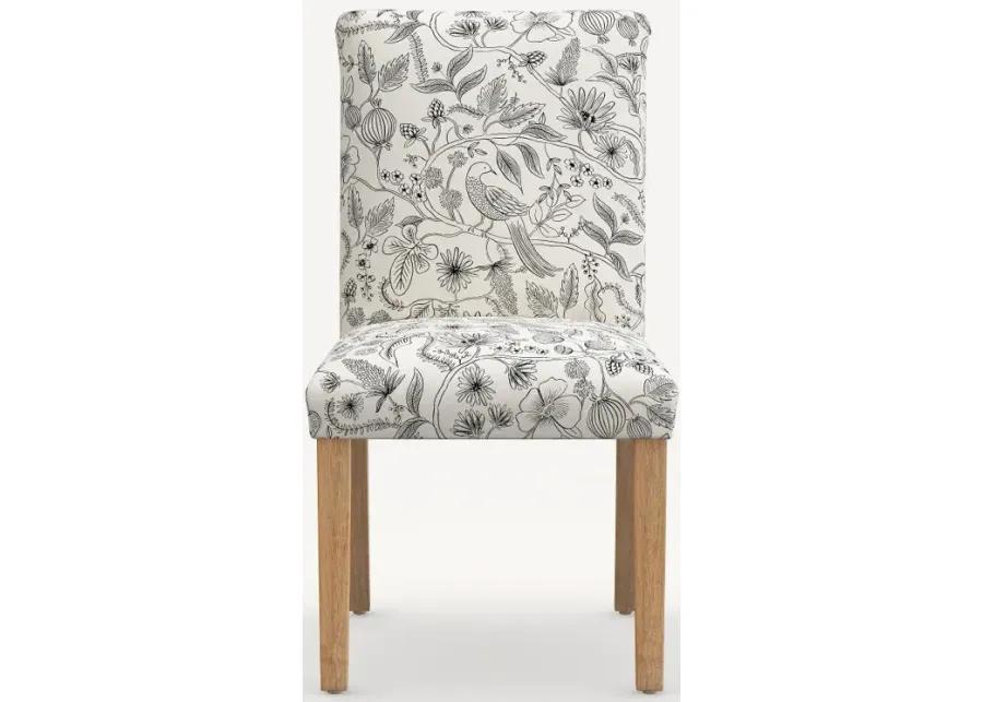 Rifle Paper Co. Lorraine Aviary Cream & Black Dining Chair