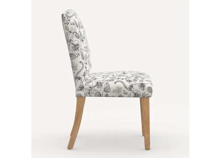 Rifle Paper Co. Lorraine Aviary Cream & Black Dining Chair