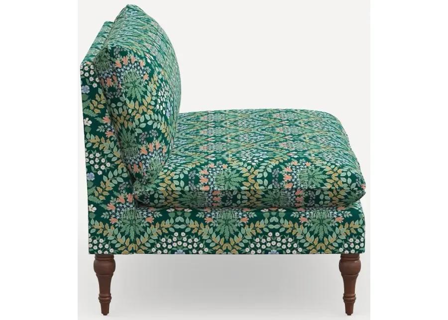 Rifle Paper Co. Louie Bramble Emerald Armless Loveseat