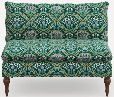 Rifle Paper Co. Louie Bramble Emerald Armless Loveseat