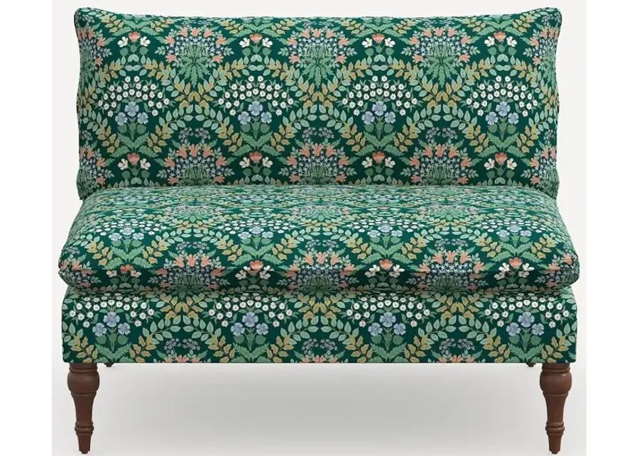 Rifle Paper Co. Louie Bramble Emerald Armless Loveseat