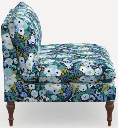 Rifle Paper Co. Louie Garden Party Blue Armless Loveseat