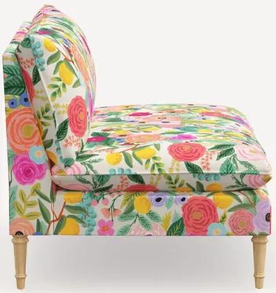 Rifle Paper Co. Louie Garden Party Pink Armless Loveseat