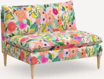 Rifle Paper Co. Louie Garden Party Pink Armless Loveseat