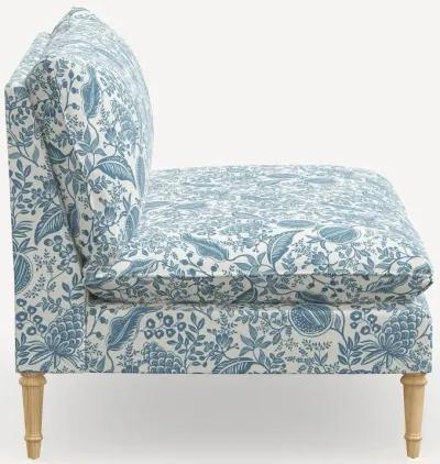 Rifle Paper Co. Louie Blue Pomegranate Armless Loveseat