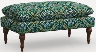 Rifle Paper Co. Flora Bramble Emerald Pillowtop Bench