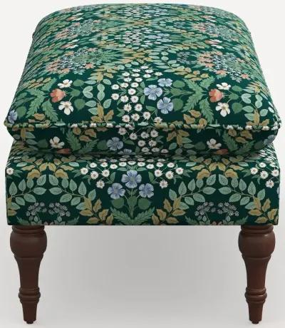 Rifle Paper Co. Flora Bramble Emerald Pillowtop Bench