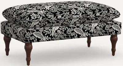 Rifle Paper Co. Flora Canopy Black & Cream Pillowtop Bench