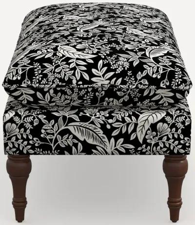 Rifle Paper Co. Flora Canopy Black & Cream Pillowtop Bench