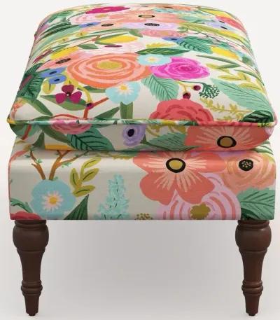 Rifle Paper Co. Flora Garden Party Pink Pillowtop Bench