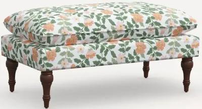 Rifle Paper Co. Flora Primrose Blush Pillowtop Bench