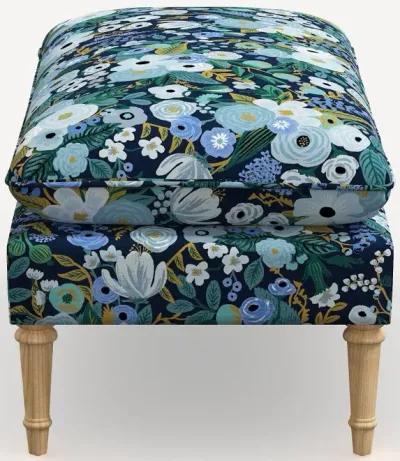 Rifle Paper Co. Flora Garden Party Blue Pillowtop Bench