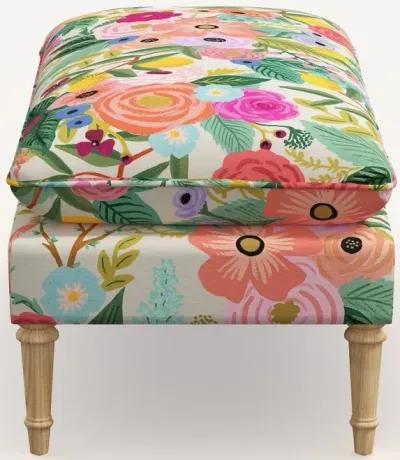 Rifle Paper Co. Flora Garden Party Pink Pillowtop Bench