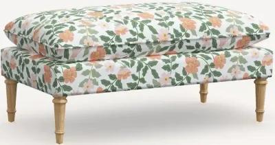 Rifle Paper Co. Flora Primrose Blush Pillowtop Bench