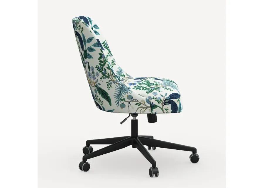 Rifle Paper Co. Oxford Blue Peacock Office Chair