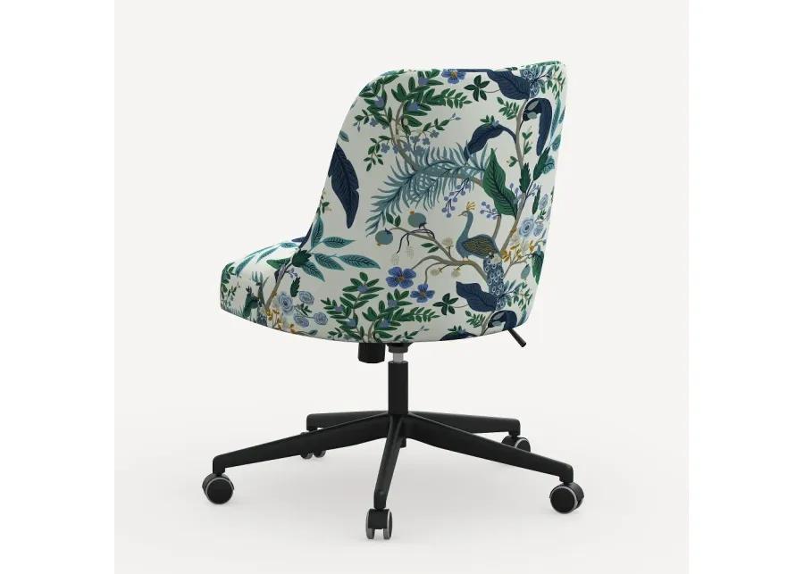 Rifle Paper Co. Oxford Blue Peacock Office Chair