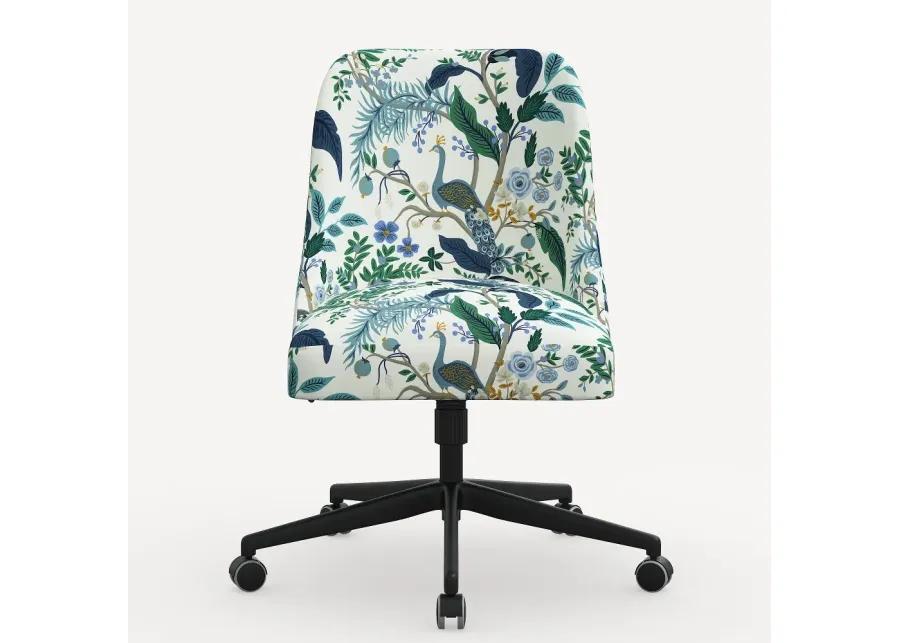 Rifle Paper Co. Oxford Blue Peacock Office Chair