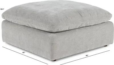 Inez Gray Square Ottoman