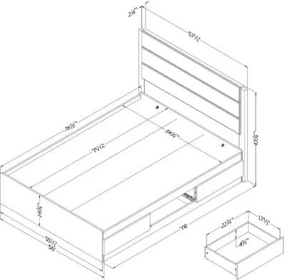 Arlen White Pine Full Storage Bed and Headboard Set