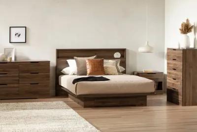 Holland Natural Walnut Full/Queen Platform Bed with Headboard