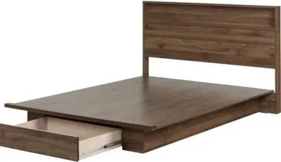 Holland Natural Walnut Full/Queen Platform Bed with Headboard