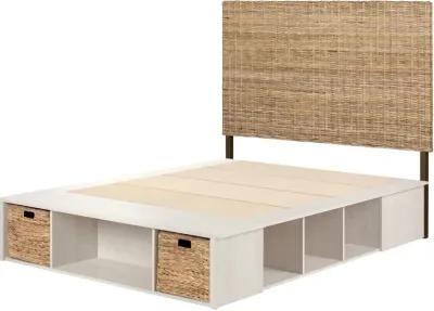 Avilla Queen Storage Bed with Rattan Headboard