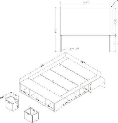 Avilla Queen Storage Bed with Rattan Headboard