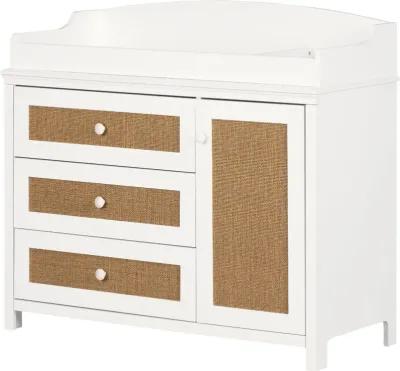 Cotton Candy Rattan and White Changing Table