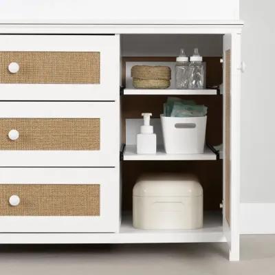 Cotton Candy Rattan and White Changing Table