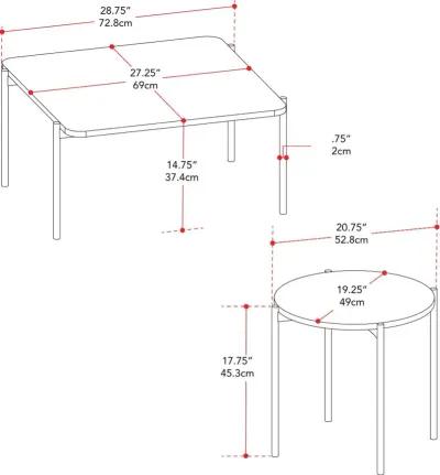 Arlo White Marble Coffee & End Table 2-Piece Set