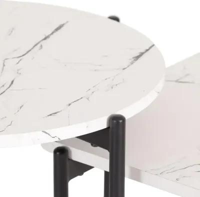 Arlo White Marble Coffee & End Table 2-Piece Set