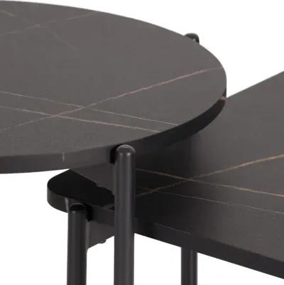 Arlo Black Marble Coffee & End Table 2-Piece Set