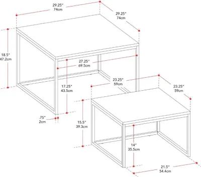 Fort Worth Black Square Nesting Coffee Table