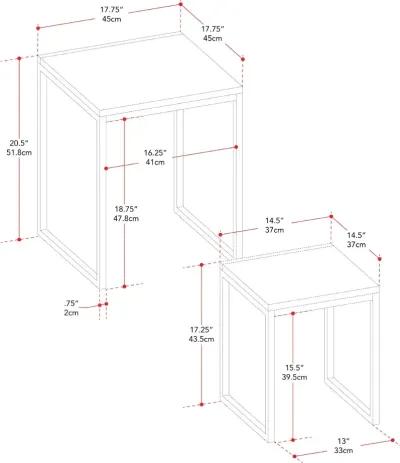 Fort Woth Black Square Nesting Side Tables