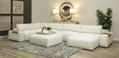 Preston Pearl White Modular Ottoman