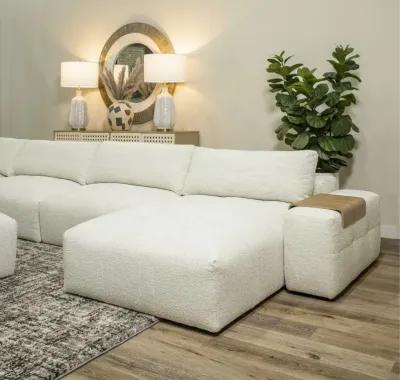 Preston Pearl White Modular Ottoman