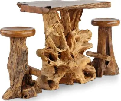 Rustic Natural Teak Root Bar Table