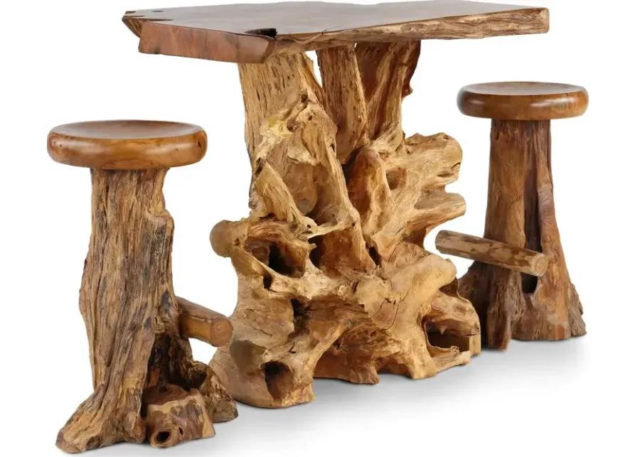 Rustic Natural Teak Root Bar Table