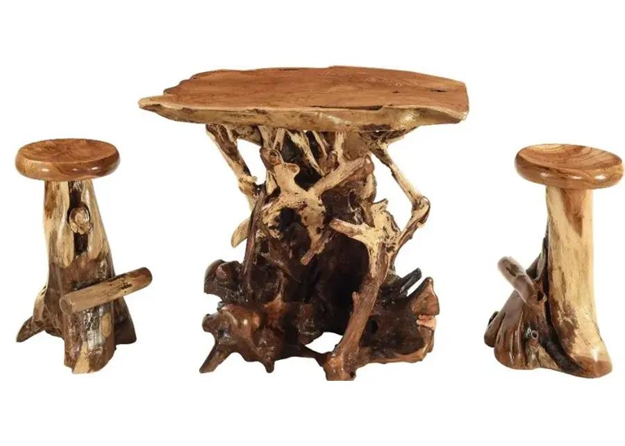 Rustic Natural Teak Root Bar Table