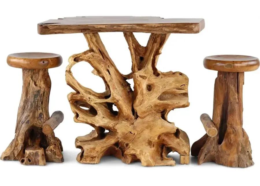 Rustic Natural Teak Root Bar Table