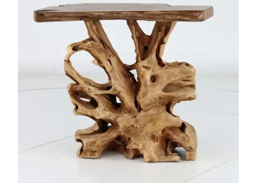 Rustic Natural Teak Root Bar Table