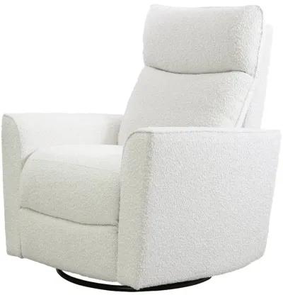 Soho White Boucle Comfort Swivel Glider