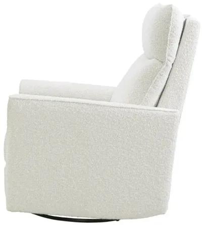 Soho White Boucle Comfort Swivel Glider