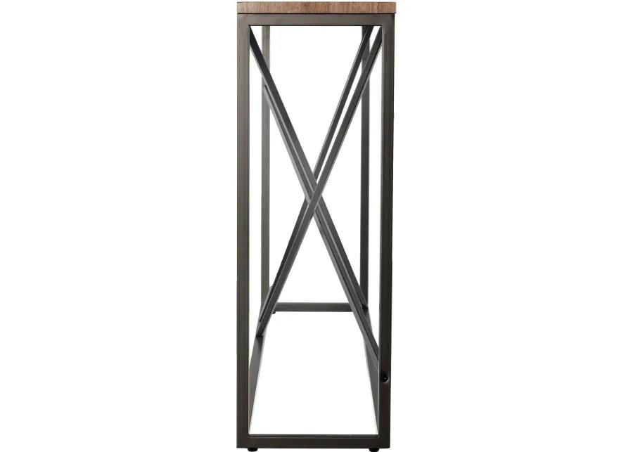 Arendal Faux Stone & Gray Skinny Console Table