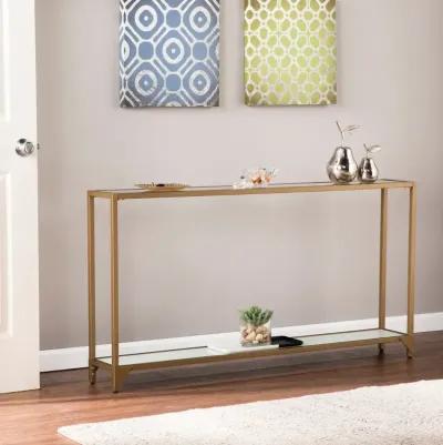 Bergen Narrow Gold Metal Console Table