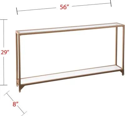 Bergen Narrow Gold Metal Console Table