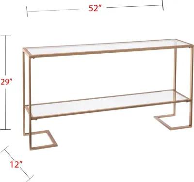 Horten Gold Narrow Console Table